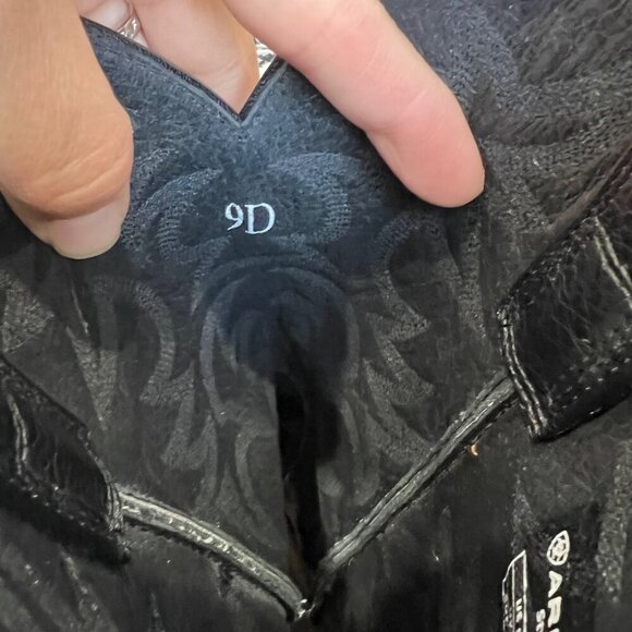 Ariat Heritage R Toe Western Cowboy Boots – Black Deertan Leather Men’s Size 9D - Picture 6 of 11